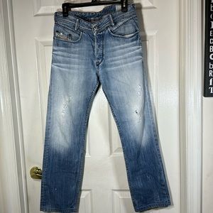 Diesel IAKOP Regular Slim-Tapered Men’s Distressed Knee Jeans Size W 30 L 32